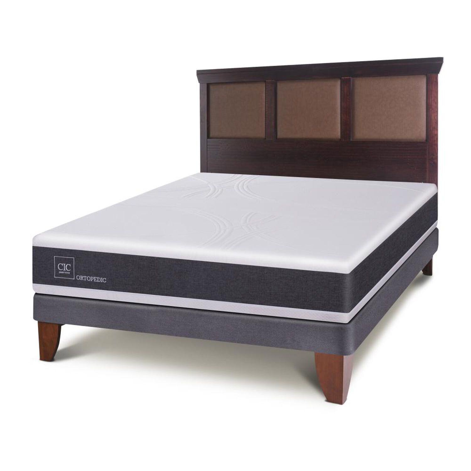 Cama Europea Cic New Ortopedic / 2 Plazas / Base Normal + Respaldo image number 1.0