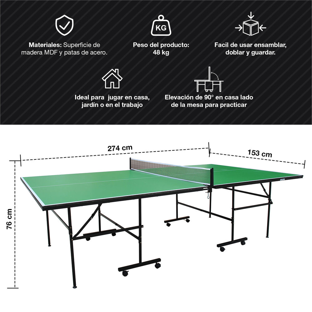 Mesa De Ping Pong Plegable Avanzada Verde image number 2.0