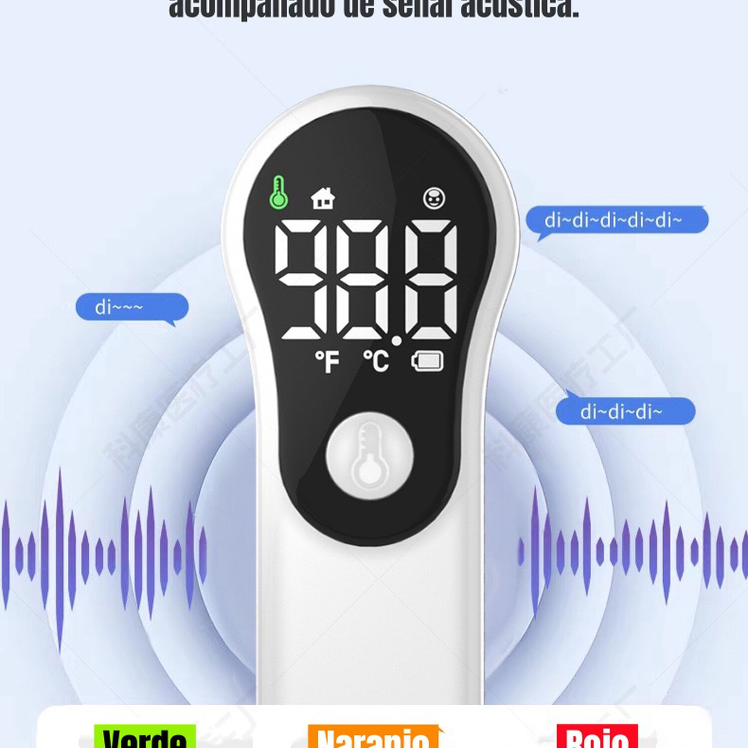 Term&oacute;metro Infrarrojo Digital Recargable M6 Blanco Lubabycas image number 1.0