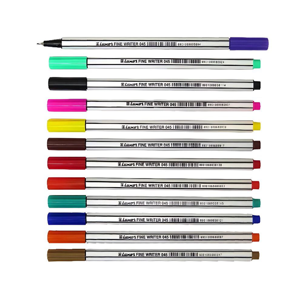 Pack 10 Lápices Tiralíneas Fine-writer Luxor Colores - Ps image number 0.0