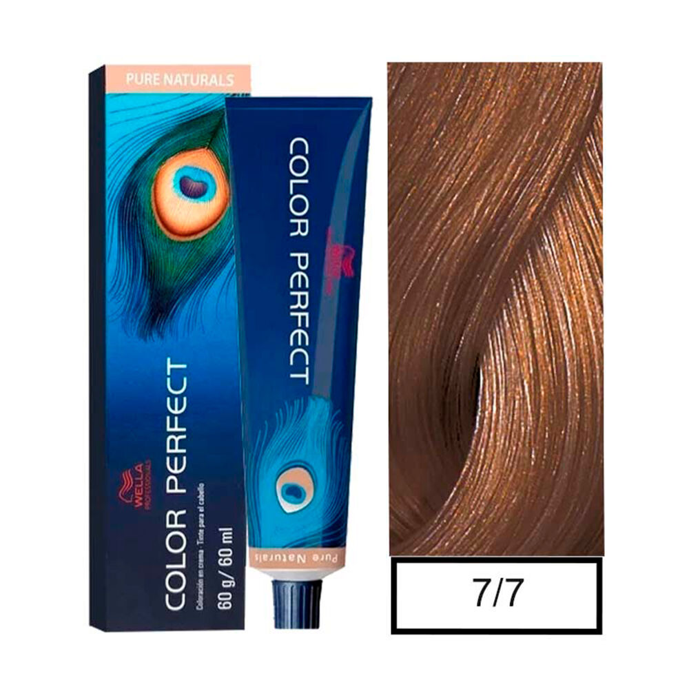 Wella - Tintura Permanente Color Perfect 7/7 Rubio Mediano Marrón 60gr + Oxidante 20vol 60ml image number 0.0