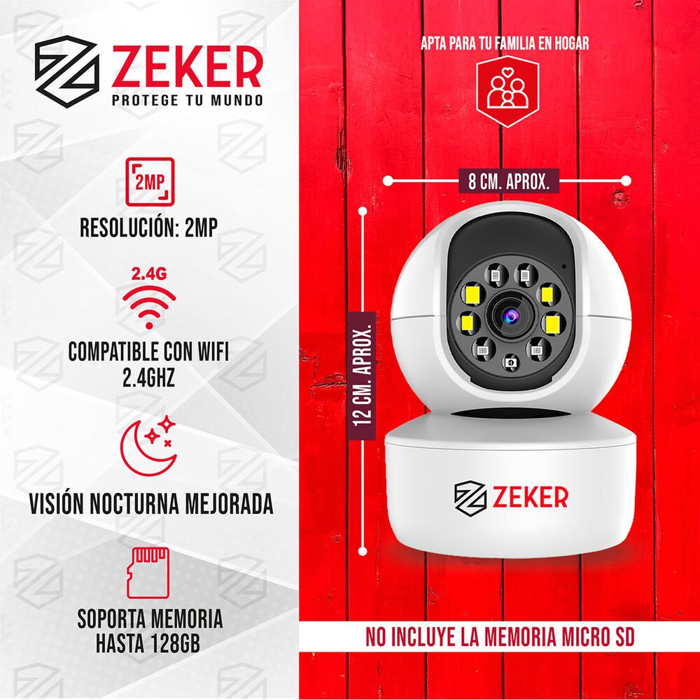 Pack X3 C&aacute;mara De Seguridad Interior Wifi Ip Zeker 2mp 5g image number 1.0