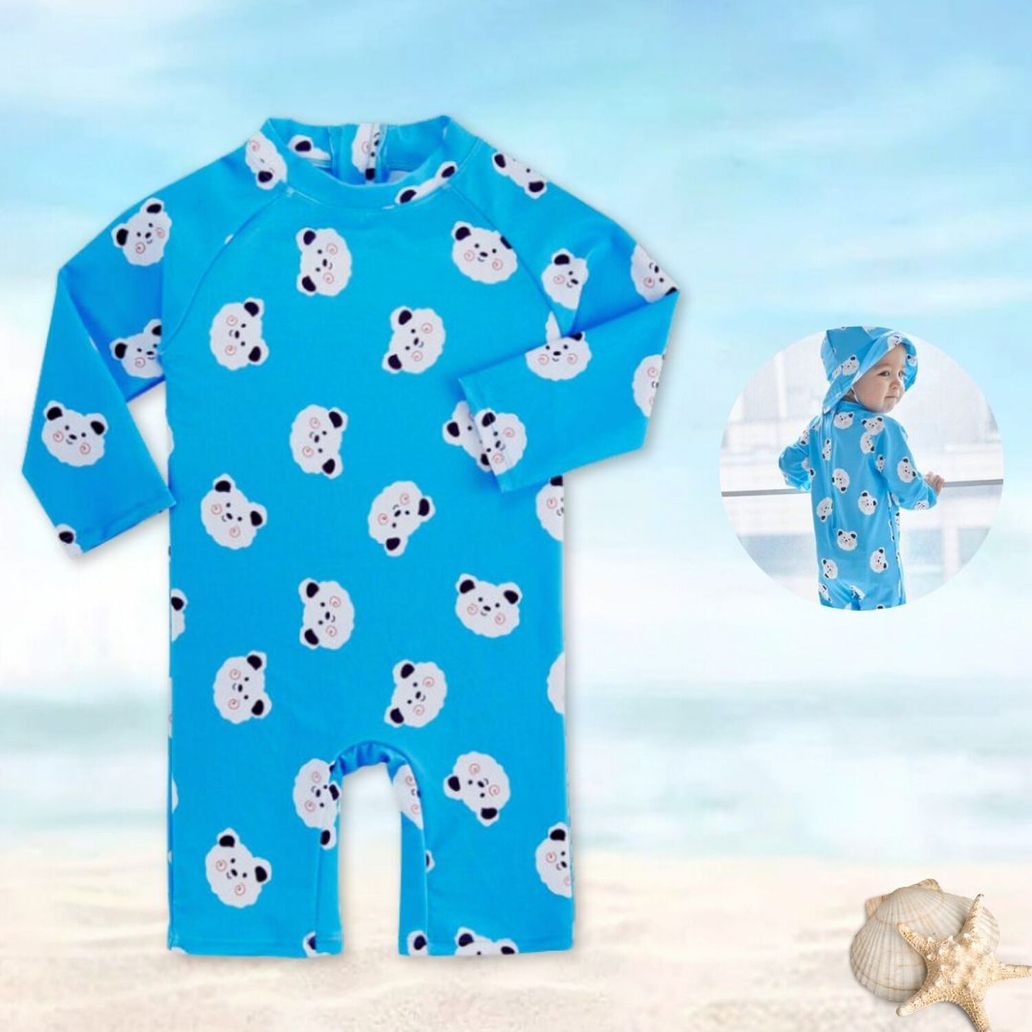 Traje De Ba&ntilde;o Enterito Manga Larga Ni&ntilde;o Jump Kids Azul image number 2.0