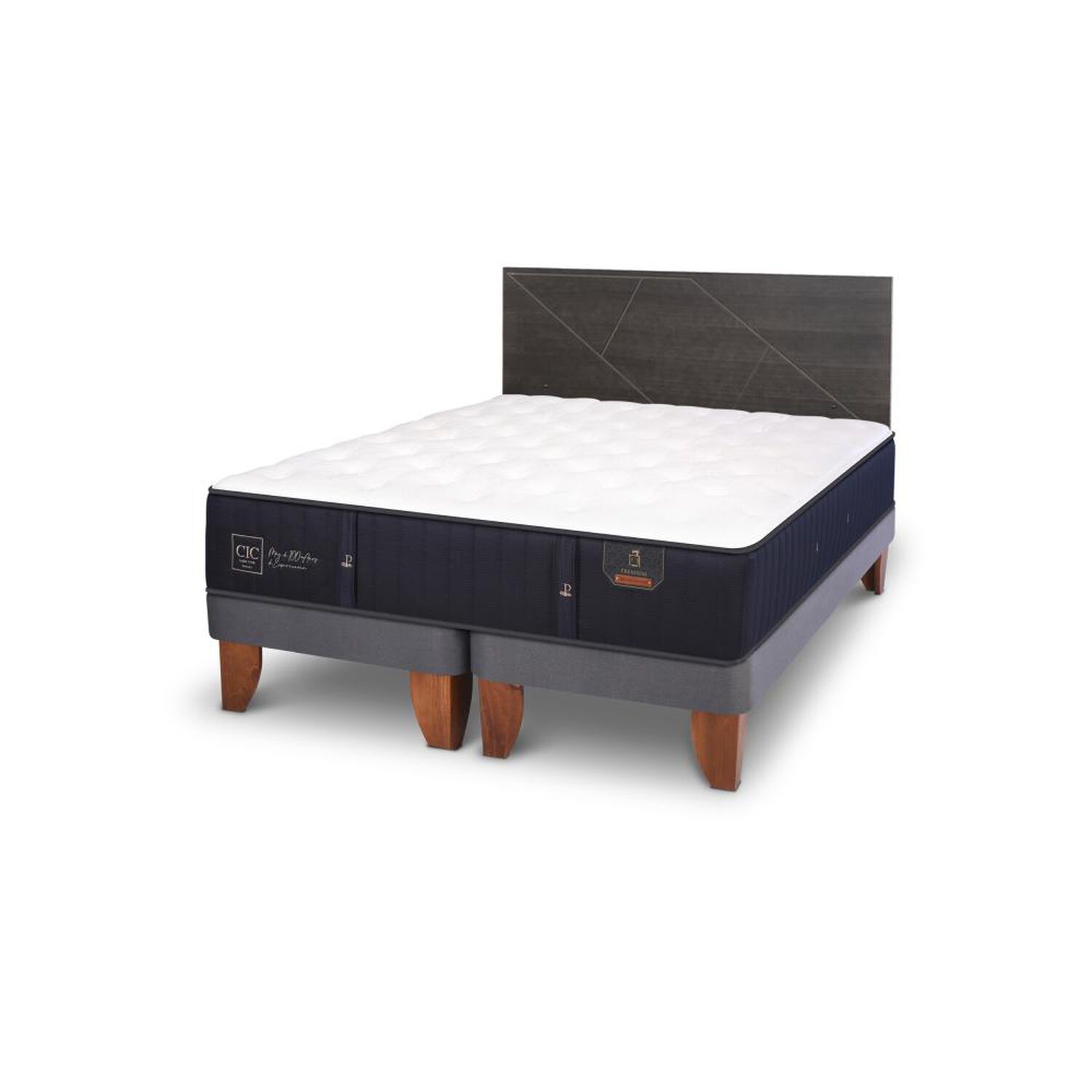 Cama Europea Cic Premium / 2 Plazas / Base Dividida + Respaldo image number 3.0