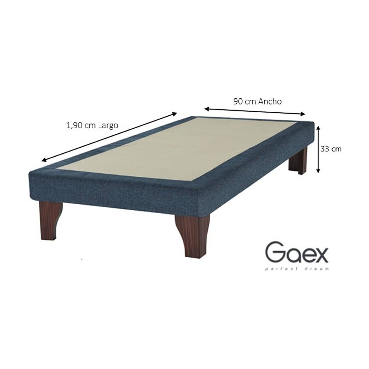 Cama Europea 1 Plaza 190 Respaldo Berna image number 2.0