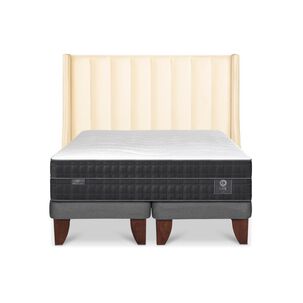 Cama Europea Cic Lux / 2 Plazas / Base Dividida + Respaldo