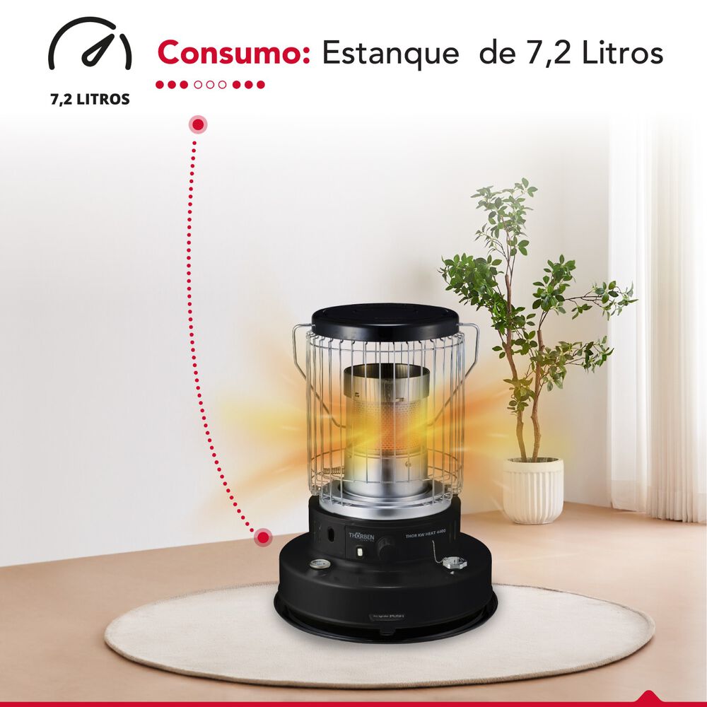 Estufa Parafina Mecha 7,2 Litros 4.9kw Thor Kw Heat 4400 image number 4.0
