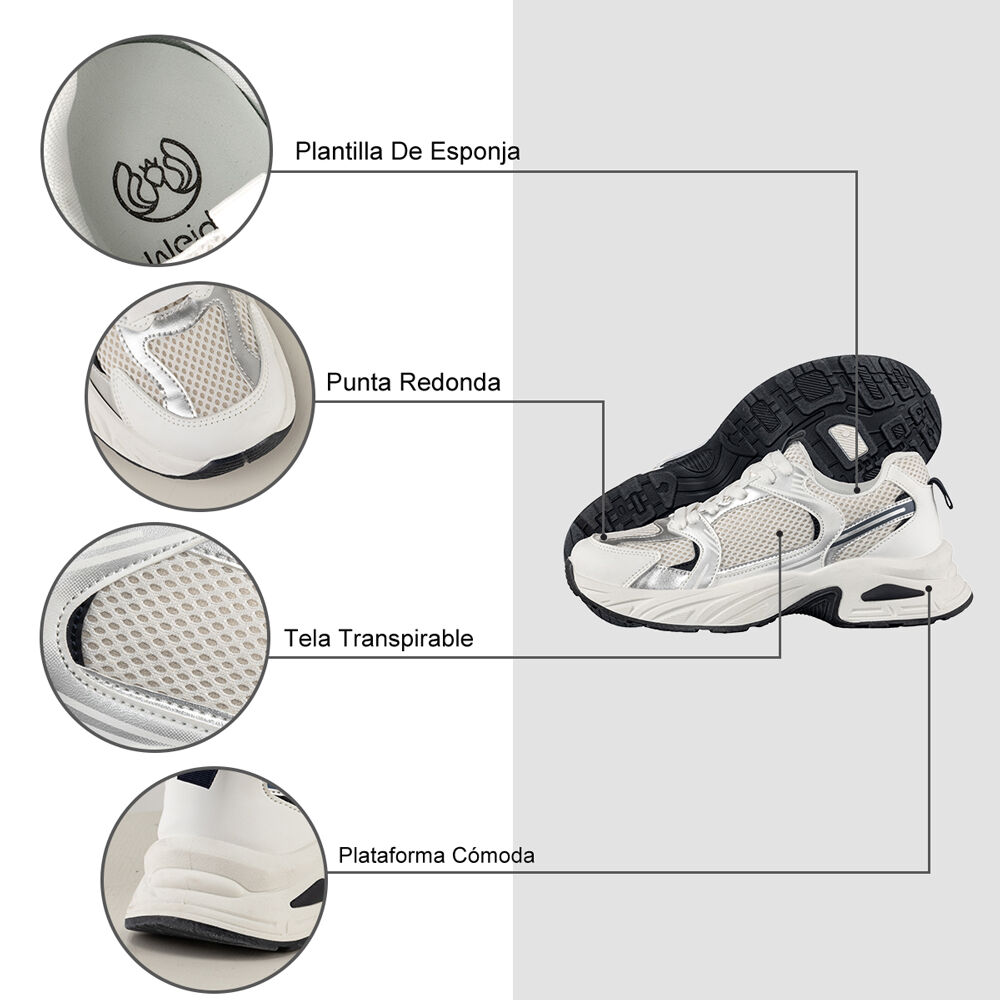 Zapatilla Deportiva De Malla Mujer Plataforma Weide Sl12 image number 5.0