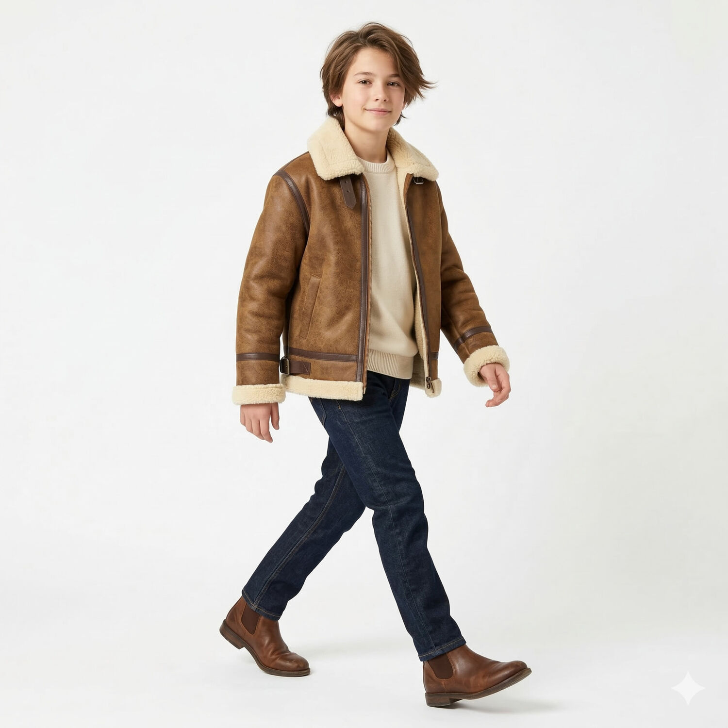 Chaqueta Ni&ntilde;o Aviador Estilo Piloto Abrigada Invierno image number 7.0