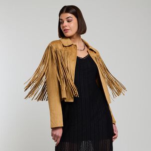 Chaqueta Western Con Flecos Mujer Rolly Go