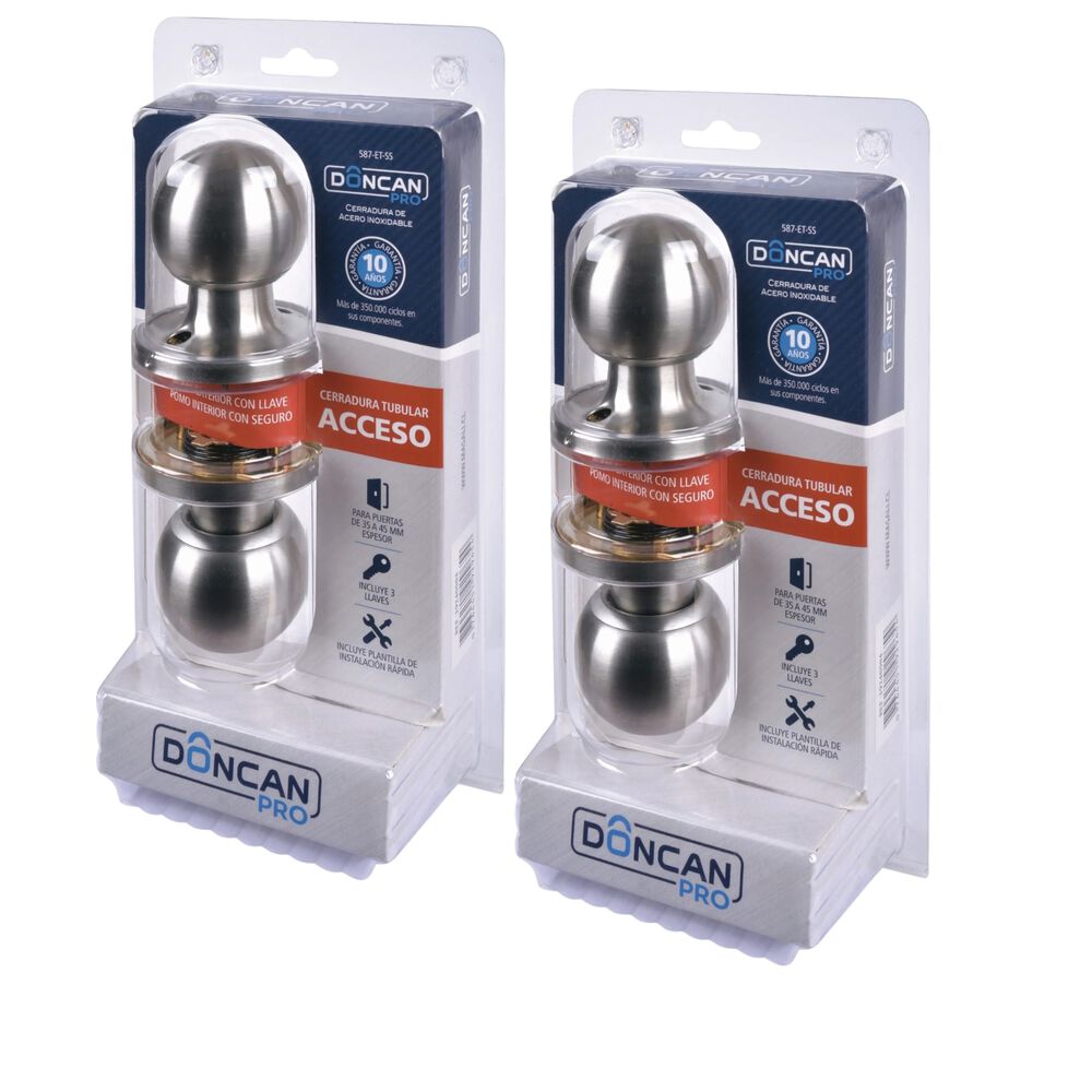 Pack De 2 Cerraduras De Acceso Doncan Pro Acero Inoxidable image number 0.0