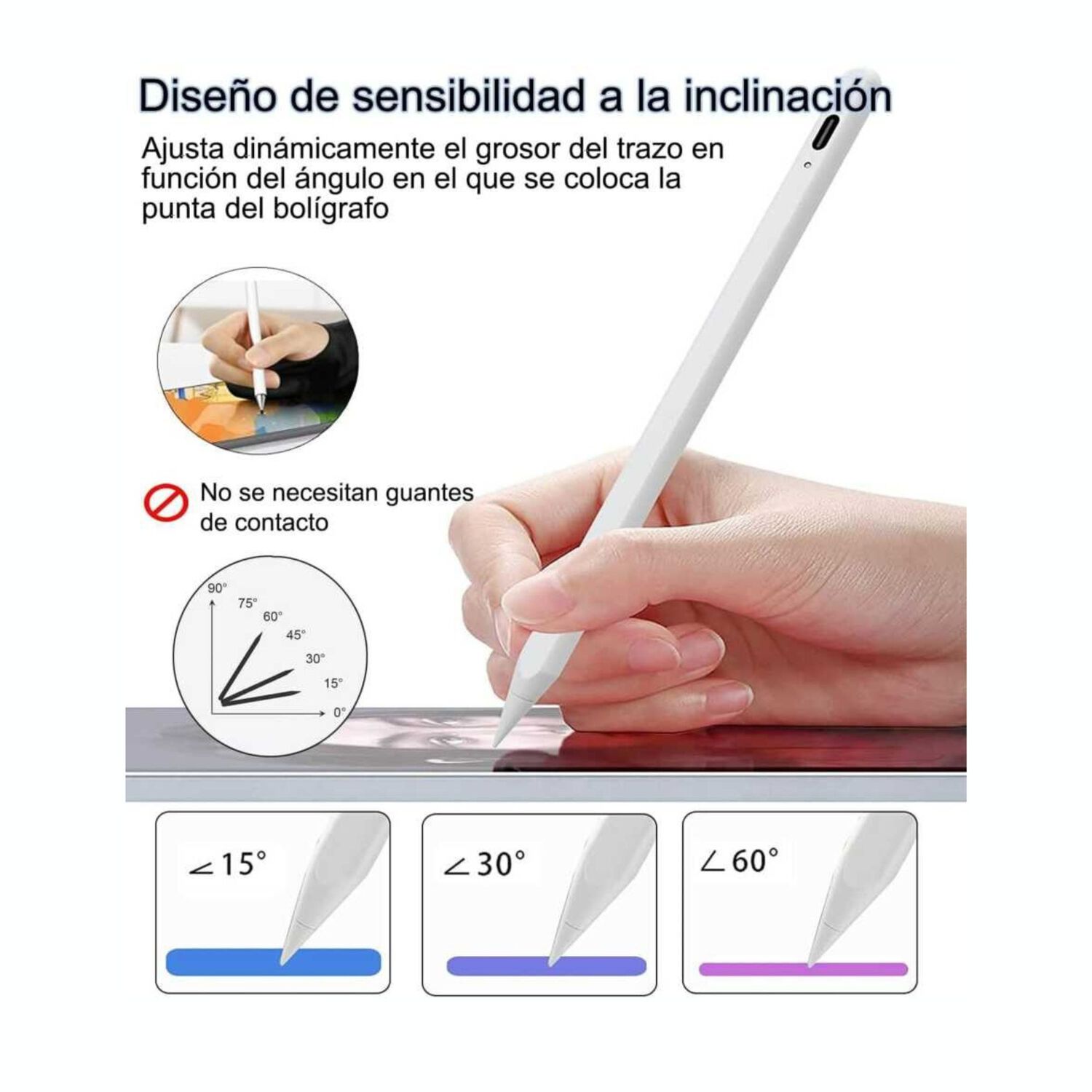 L&aacute;piz Touch Para Pantallas Android E Ios Stylus Profesional Recargable image number 3.0