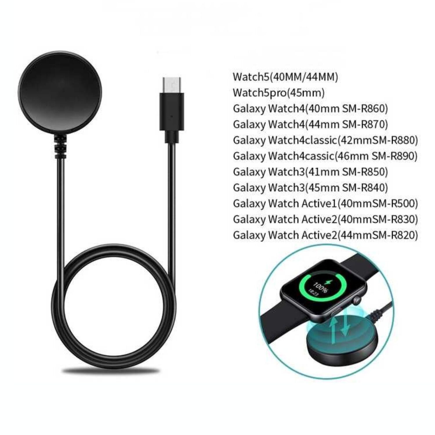 Cable Usb-c Smartwatch Magn&eacute;tica Inal&aacute;mbrica Samsung Galaxy 1/2/3/4/5 image number 2.0