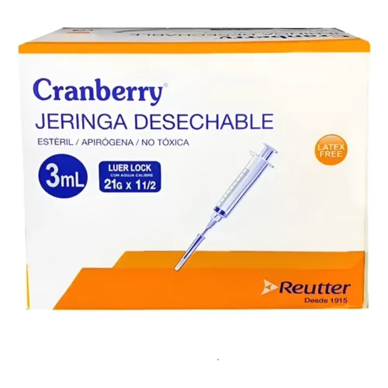 Jeringa Desechable 3ml Luer Lock 21g Pack De 25 Unid 3 Ml image number 1.0