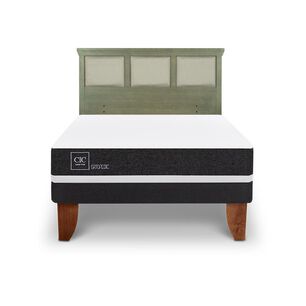 Cama Europea Cic Ortopedic / 2 Plazas / Base Normal + Respaldo