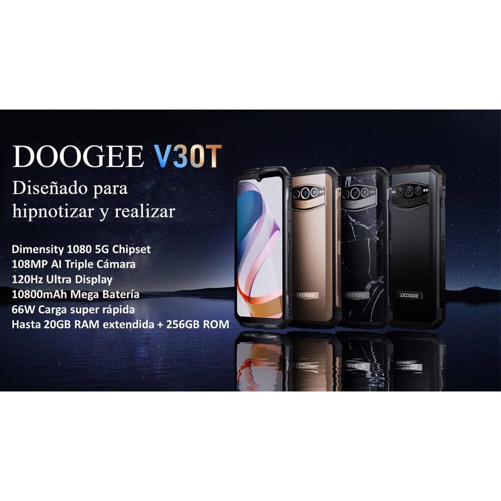 Celular Rugged Doogee V30t Resistente A Golpes, Polvo, Humedad Y Agua / C&aacute;mara Con Visi&oacute;n Nocturna, Carga R&aacute;pida 66.0w / Graba Videos En 4k image number 1.0
