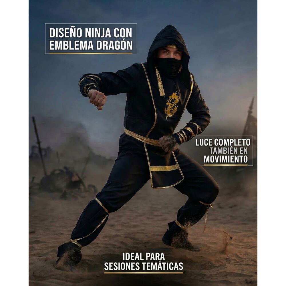 Disfraz Premium Ninja Dragon Esqueleto Camuflaje Infantil image number 33.0