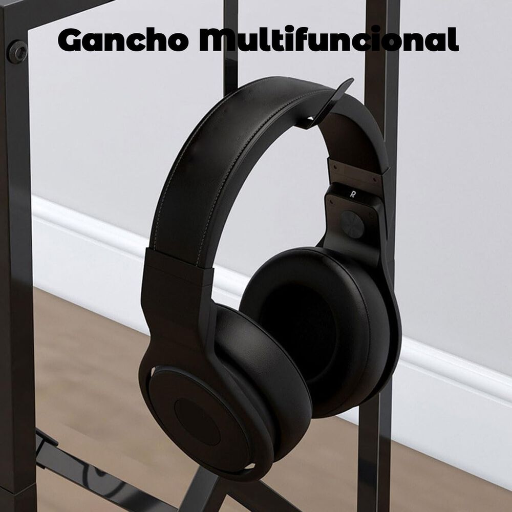 Mesa Soporte Tocadiscos Almacenamiento Vinilos Negro image number 2.0