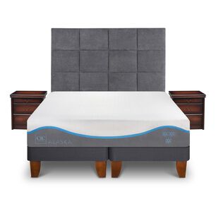 Cama Europea Cic Alaska / 2 Plazas / Base Dividida + Set De Maderas