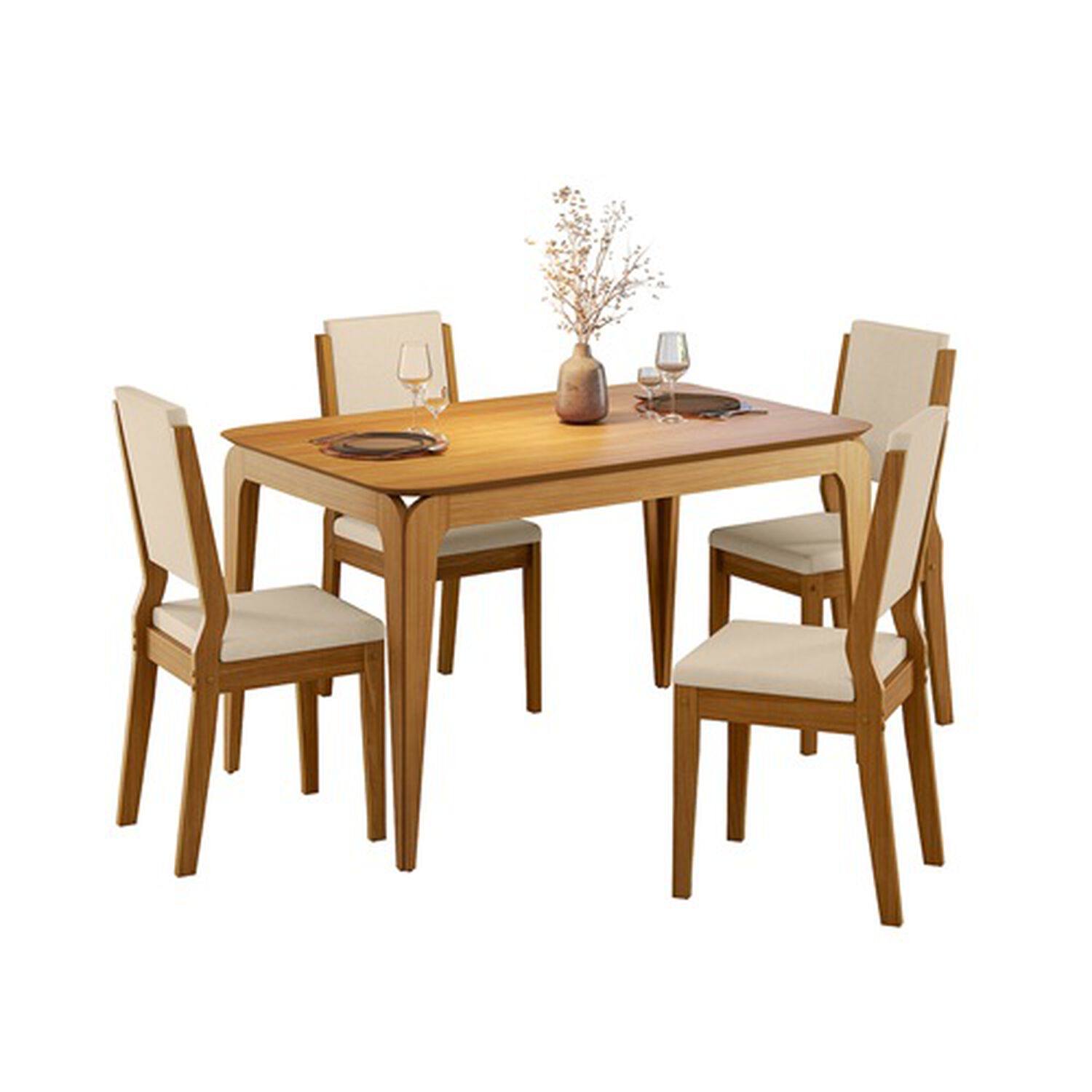 Juego De Comedor 4 Sillas Arezzo 1.20 Beige 80 X 120 X 80 Cm image number 3.0