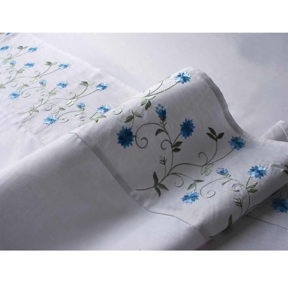 S&aacute;bana Andes 144 Hilos Bordado Celeste 1.5 Pl image number 2.0