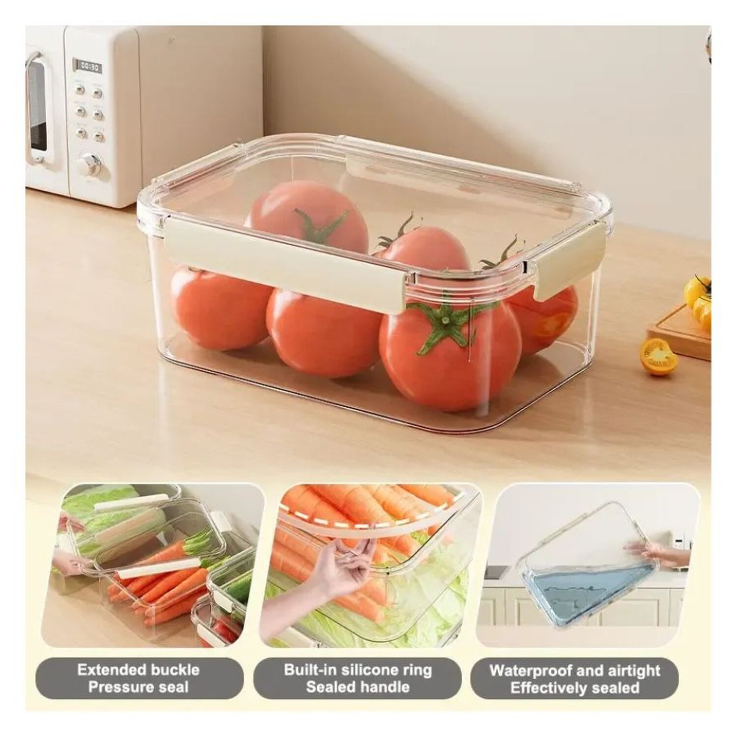 Set Recipientes Herm&eacute;ticos Fresh Easy Organizador Verduras image number 3.0