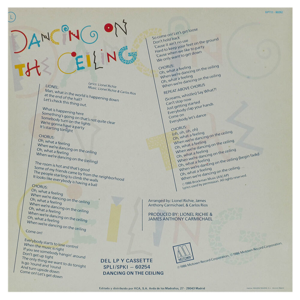Lionel Richie - Dancing On The Ceiling | 12" Maxi Single Usado image number 1.0