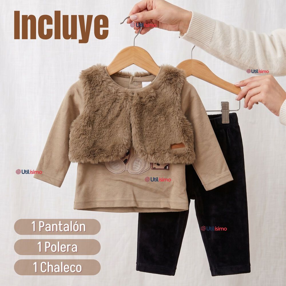 Conjunto Buzo Polera Chaleco 3 Piezas Beb&eacute; Ni&ntilde;a Tedmimak Beautiful Bear image number 1.0
