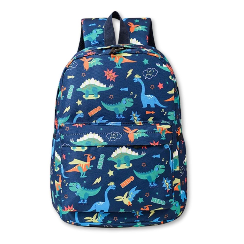 Mochila Infantil Escolar 33cm Niños Niñas Estampadas Azul Dinosaurio image number 0.0