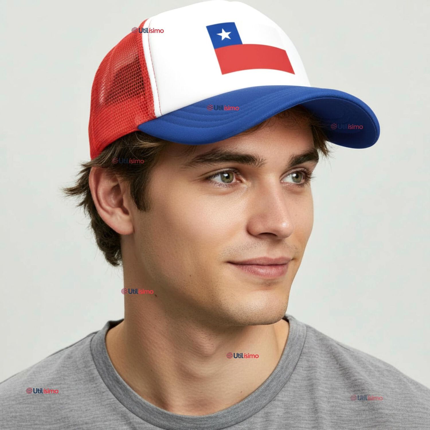 Gorro Jockey Talla &Uacute;nica Ajustable Malla Poli&eacute;ster Estampado Chileno image number 0.0