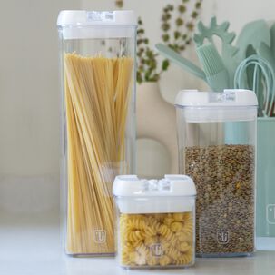 Pack 10 Contenedores Herm&eacute;ticos Pl&aacute;stico Blanco Simplit