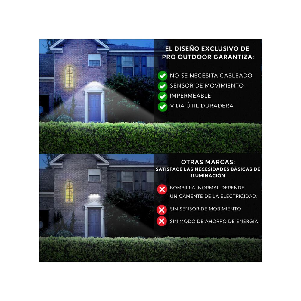 Pack 6 Aplique Luz Led Solar Con Sensor De Movimiento Contra Agua image number 3.0