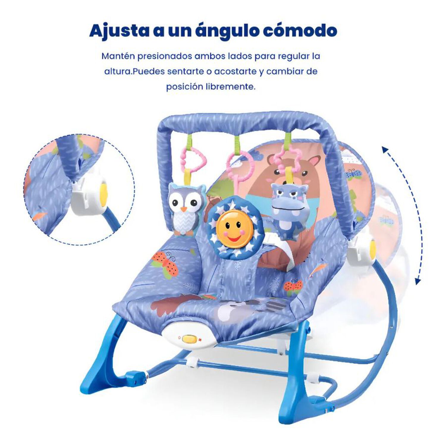 Silla Nido Mecedora Para Beb&eacute;s Y Ni&ntilde;os Con Barra De Juguetes Desmontable image number 4.0
