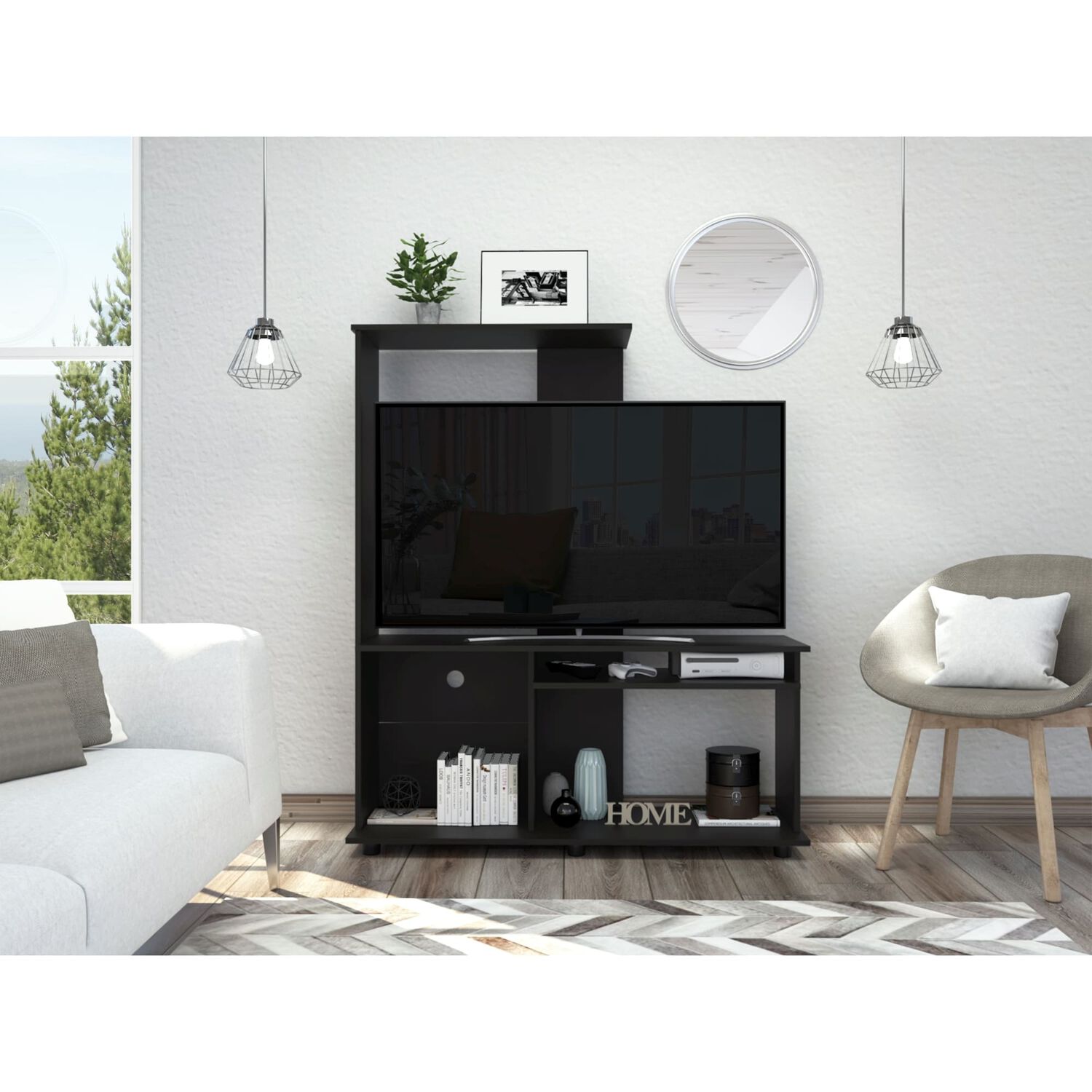 Estante Tv 50" Con 5 Repisas Fm-005n - Negro image number 4.0