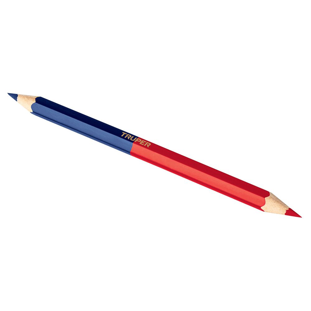 Blíster Con 2 Lápices 18 Cm Bicolor Gruesos Para Carpintero image number 1.0