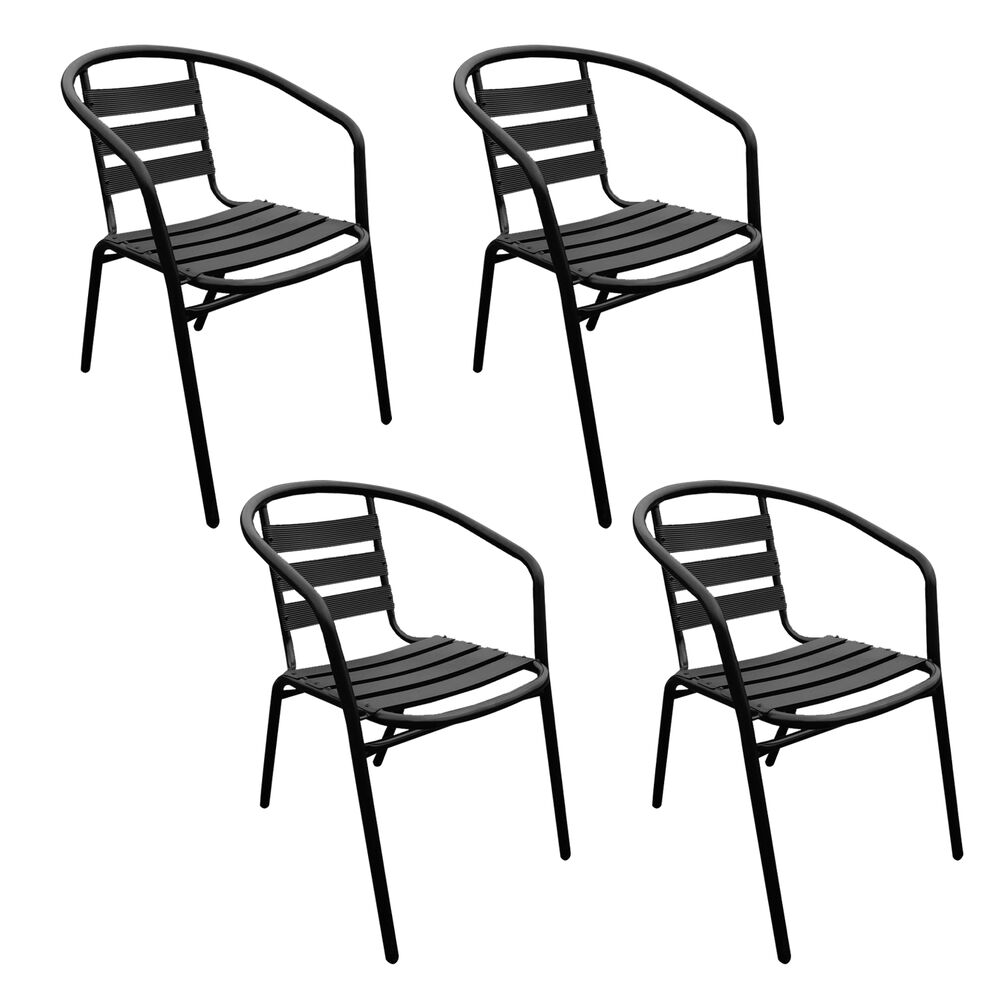 Pack 4 Sillas Terraza Acero 73x52x53cm Negro image number 0.0