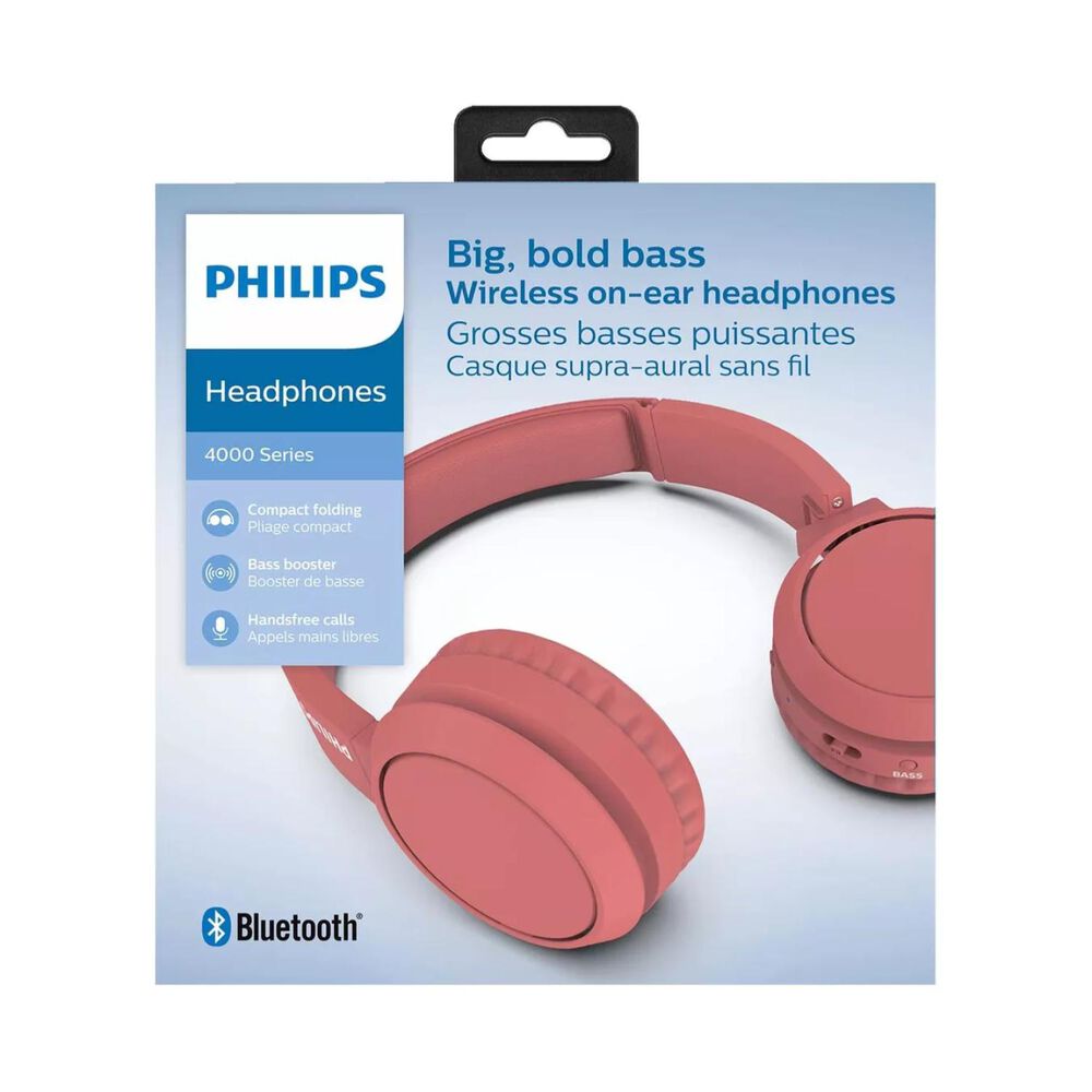 Audifonos Bluetooth Over Ear Rojo Bass Tah4205 image number 5.0