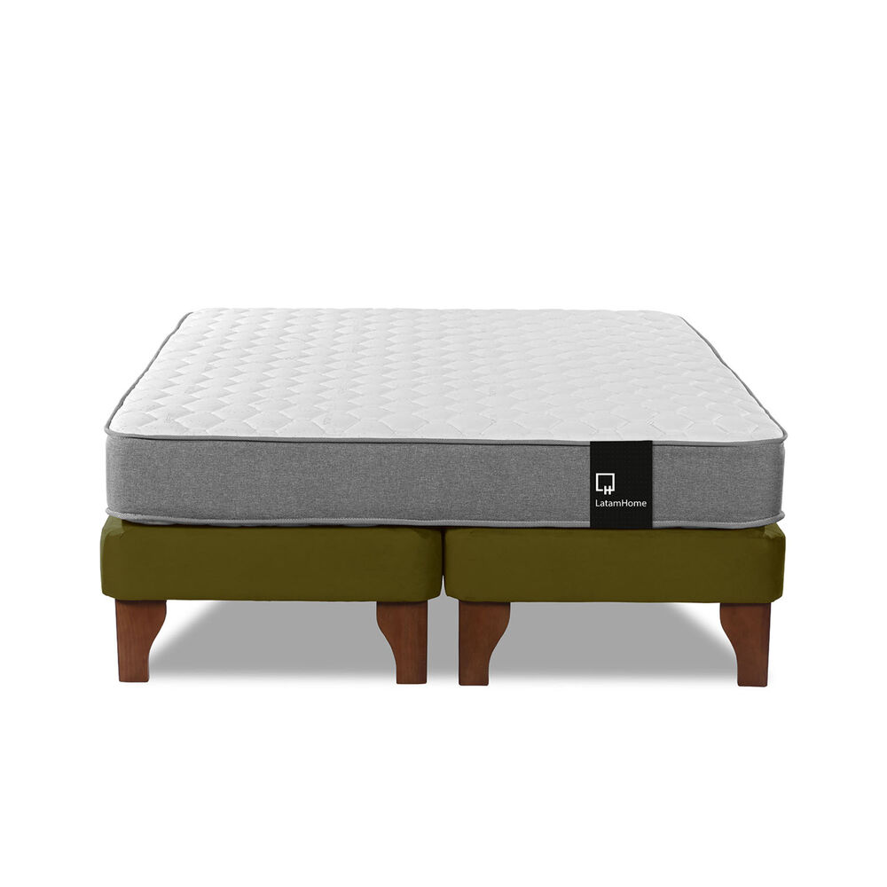 Cama Europea Zen Best Tela Velvet Verde 2 Plazas image number 3.0