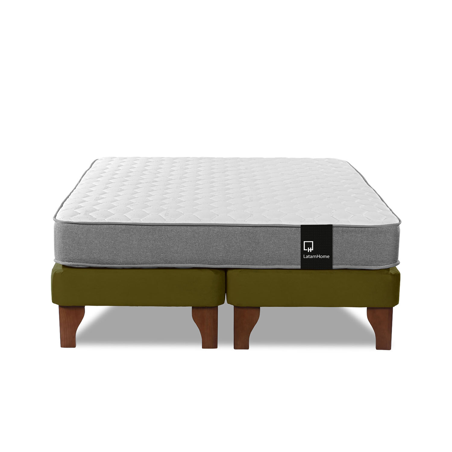 Cama Europea Zen Best Tela Velvet Verde 2 Plazas image number 3.0