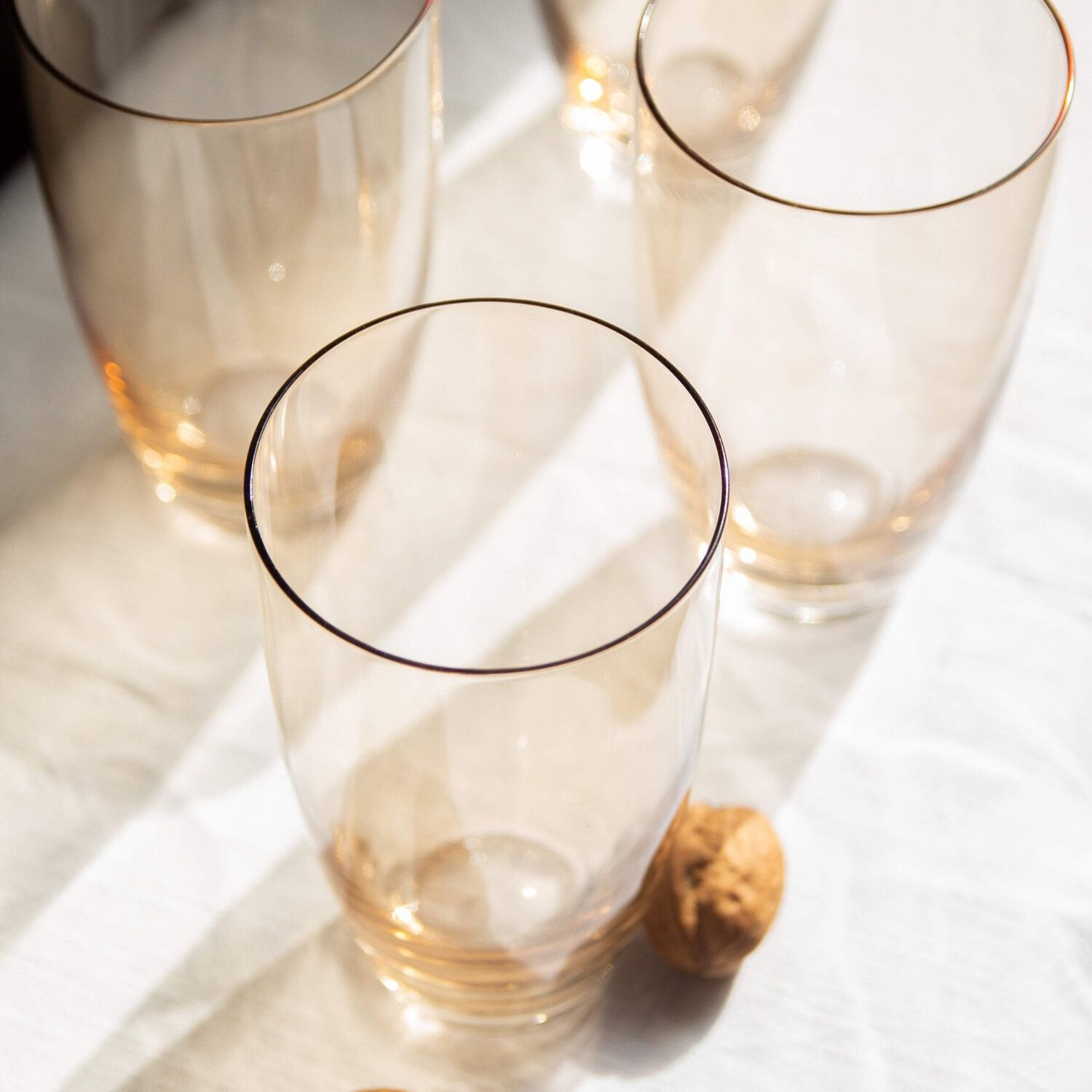 Set 6 Vasos Gota Alto Ambar image number 2.0