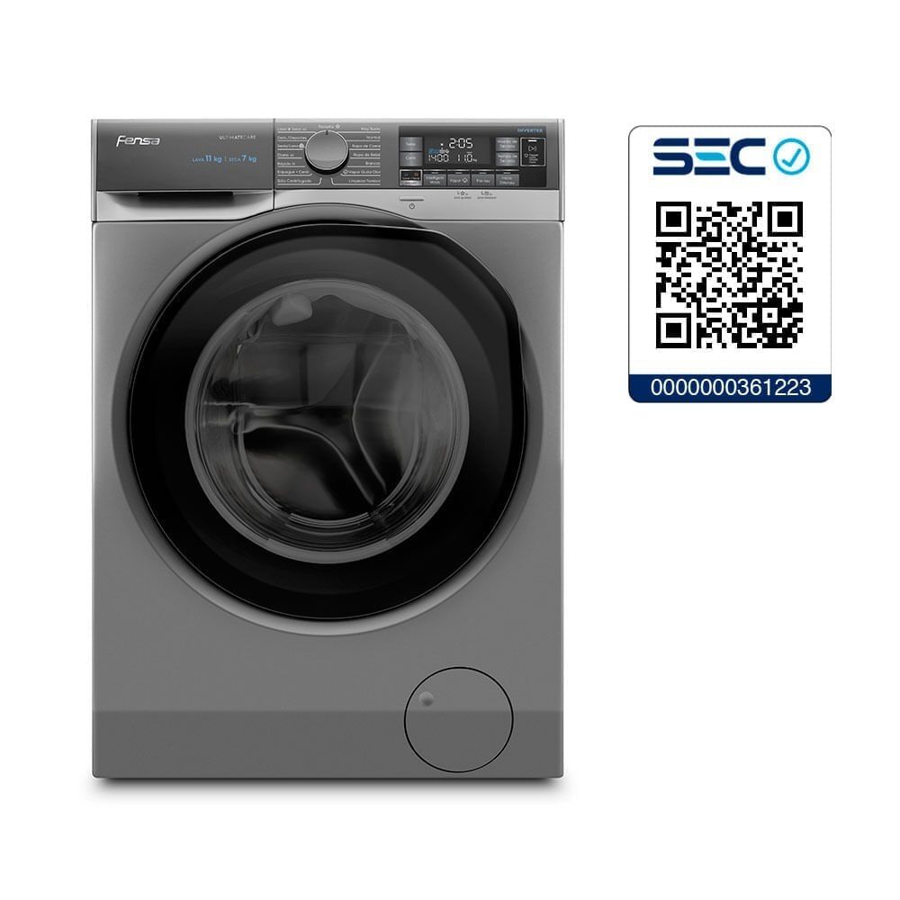 Lavadora Secadora Fensa 11kg Lavado Inteligente 11wd Gris image number 8.0