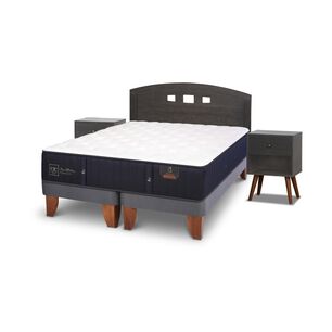 Cama Europea Cic Premium / 2 Plazas / Base Dividida + Set De Maderas
