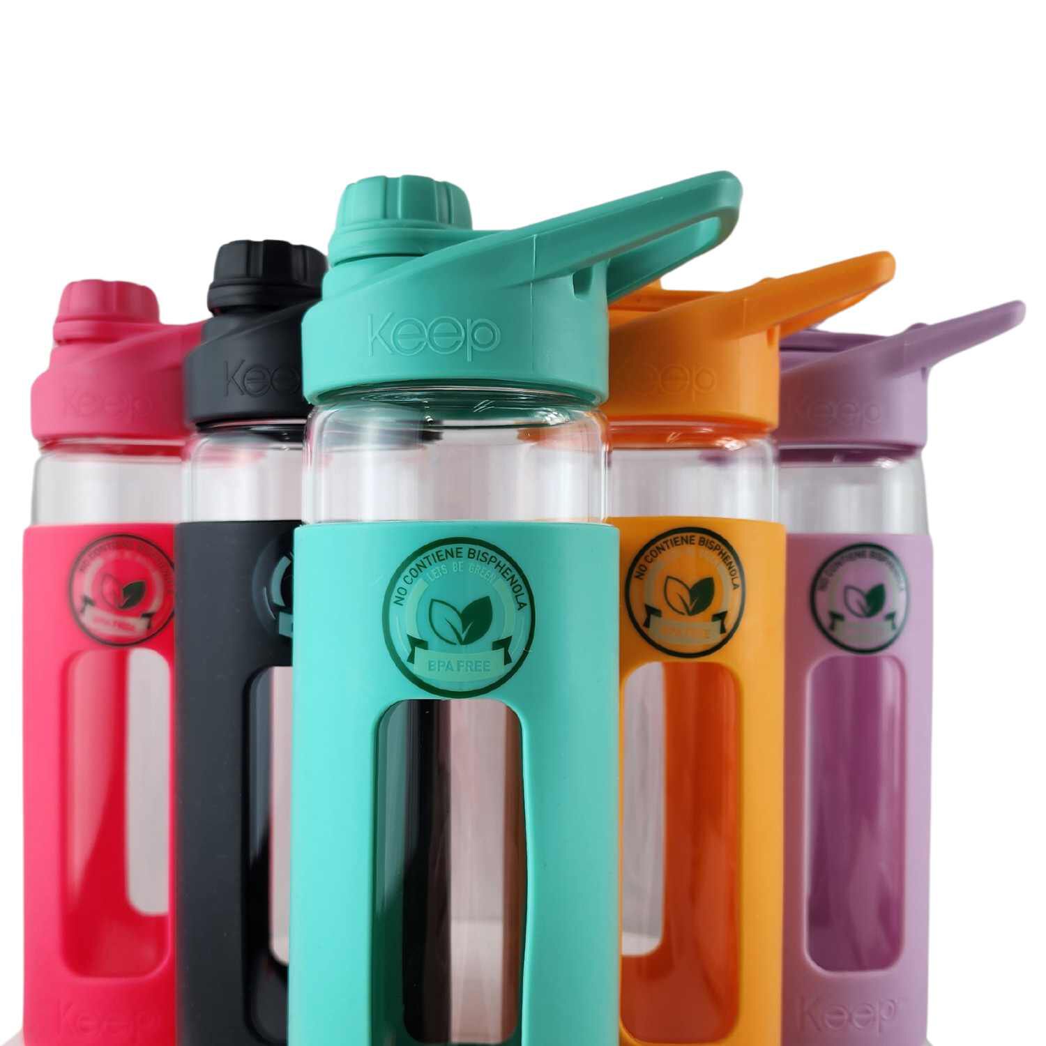 Botella Keep 470ml Vidrio Protector Agua Deportes Outdoor Turquesa image number 6.0