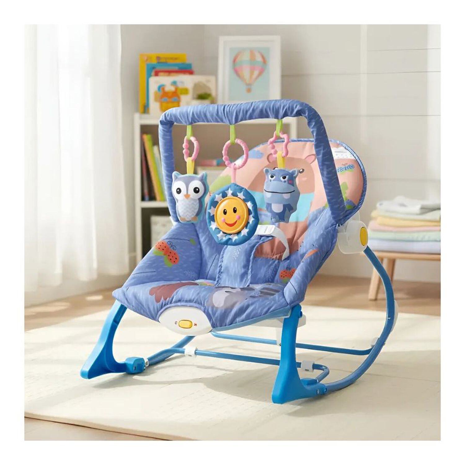 Silla Nido Mecedora Para Beb&eacute;s Y Ni&ntilde;os Con Barra De Juguetes Desmontable image number 2.0