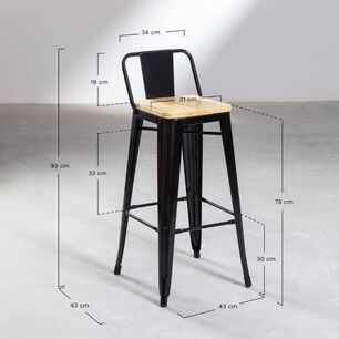 Taburete Tolix Madera Clara (77cm)