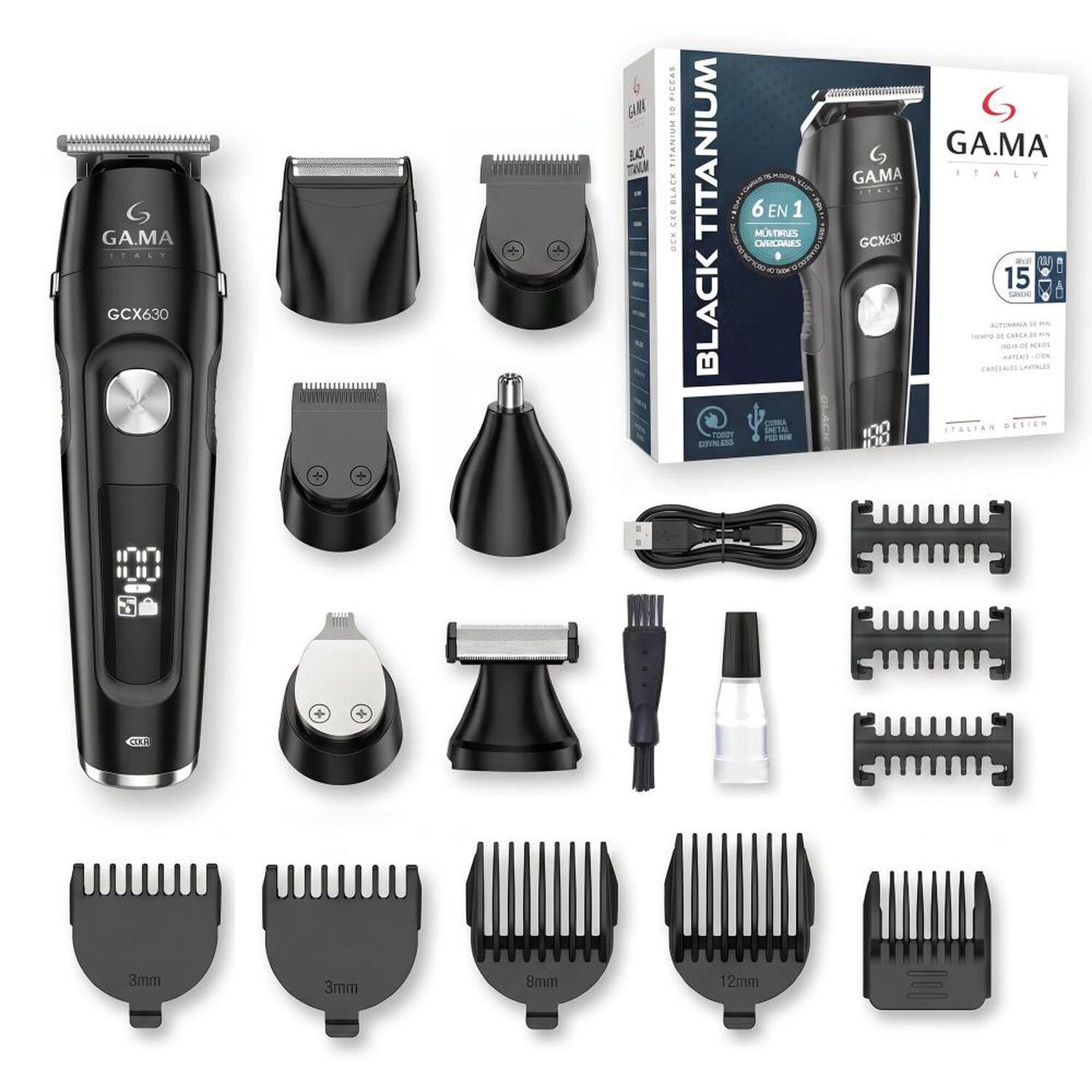 Corta Pelo Gama GCX 630 Black Titanium image number 0.0