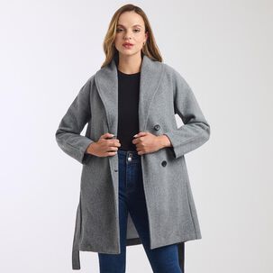 Abrigo Regular Cuello Solapa Mujer Kimera