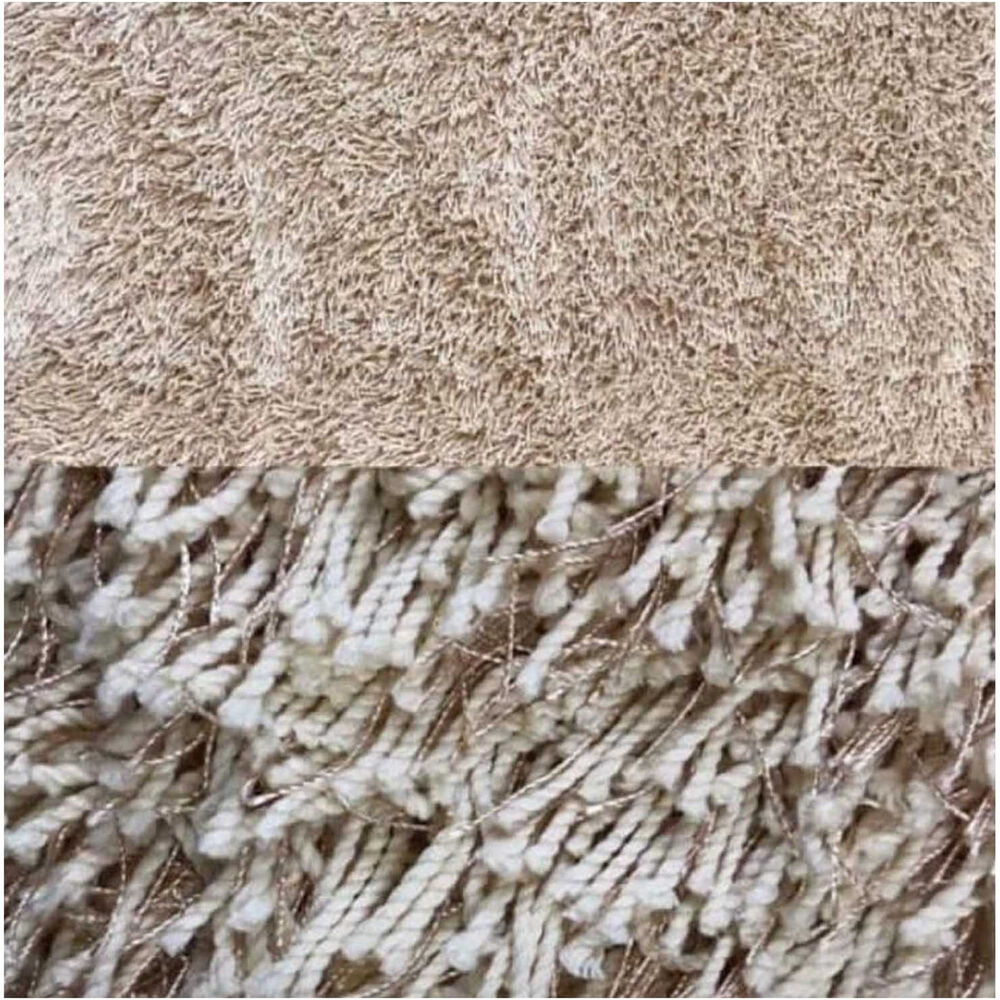 Alfombra Shaggy De Polipropileno Redonda 190cm Barcelona - Beige image number 4.0