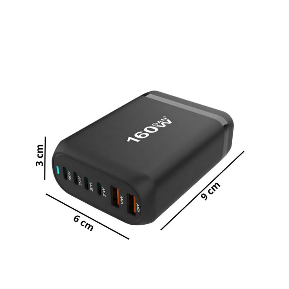 Cargador Adaptador Puertos Multiples Carga Rapida 160w image number 1.0