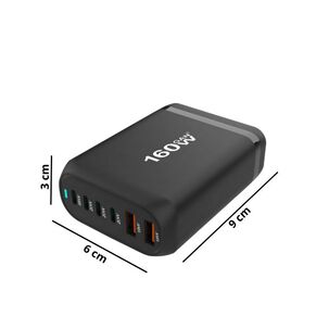 Cargador Adaptador Puertos Multiples Carga Rapida 160w